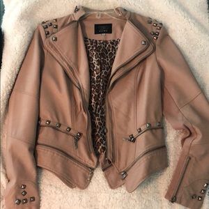 Blush faux leather jacket